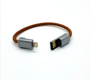 Brown Leather and Nickel Connector