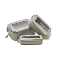 Load image into Gallery viewer, 3pc Cosmetic Case - Light Slate
