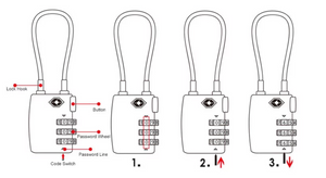 Opening instructions for TSA Lock