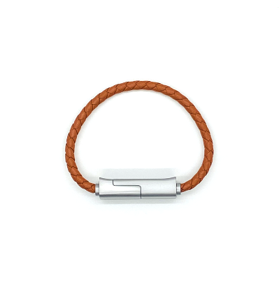 USB/iPhone Connector Small Single Brown/Nickel